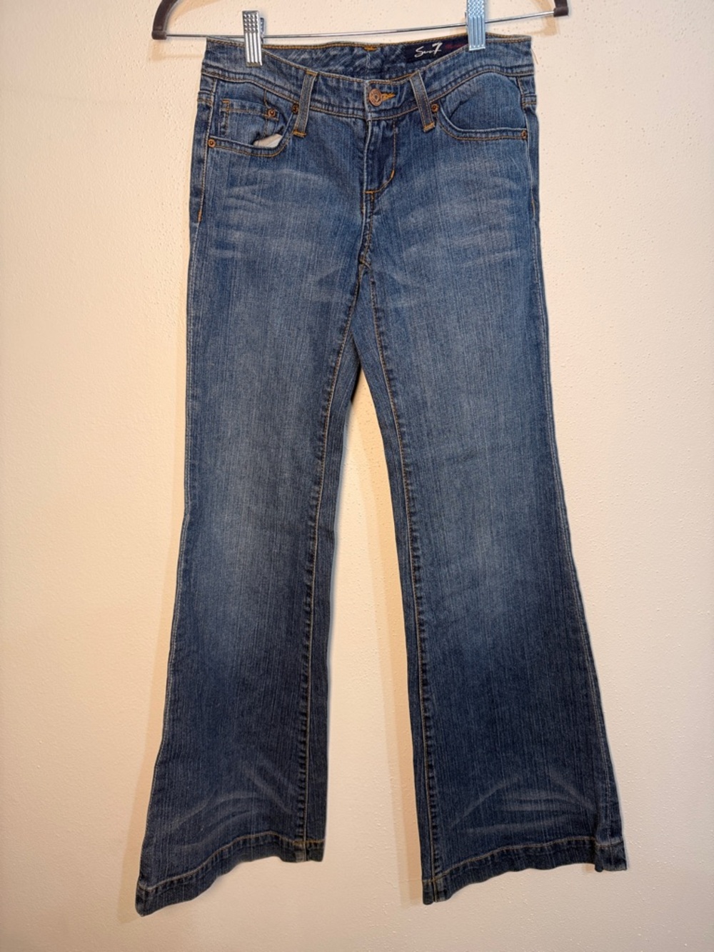 Seven7 Women's Medium Blue Flare Jeans